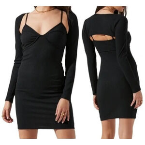 ASTR the Label Bustier Ribbed Shrug Dress Sz Medium